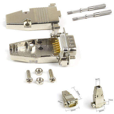 Conector de pino 15 D-secundário Hood Cover Backshell plástico de DB9 RS232 9 Pin Male Female DB15 VGA