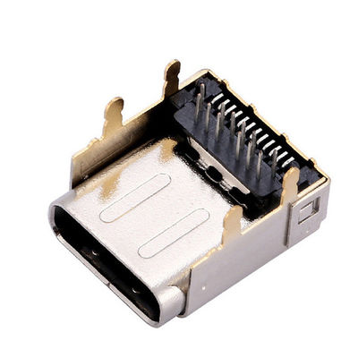 Tipo duplo pino Jack Charging Port fêmea de Shell Extra High 24P USB 3,1 da camada do receptáculo 24 de C