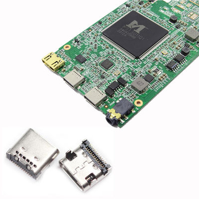 tipo conector fêmea portuário de carregamento rápido de 24P USB 3,1 do PWB de Jack do soquete do pino do receptáculo 24 de C