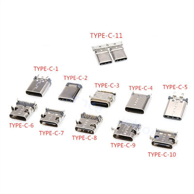 tipo conector fêmea portuário de carregamento rápido de 24P USB 3,1 do PWB de Jack do soquete do pino do receptáculo 24 de C