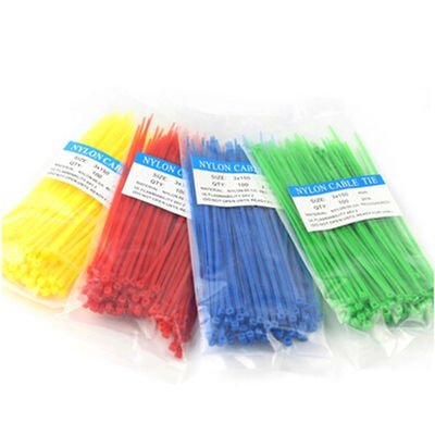 laços de empacotamento de travamento automático de nylon plásticos coloridos do fecho de correr do fio do cabo de 2.5mm x de 150mm