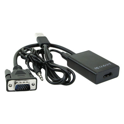 Homem de VGA a HDMI 1080P HD + adaptador video audio do conversor da tevê HDTV com cabo