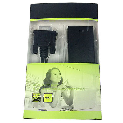 Homem de VGA a HDMI 1080P HD + adaptador video audio do conversor da tevê HDTV com cabo