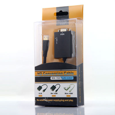 homem de 1080p Hdmi à fêmea de VGA com o adaptador audio do conversor de cabo para o PC da HDTV