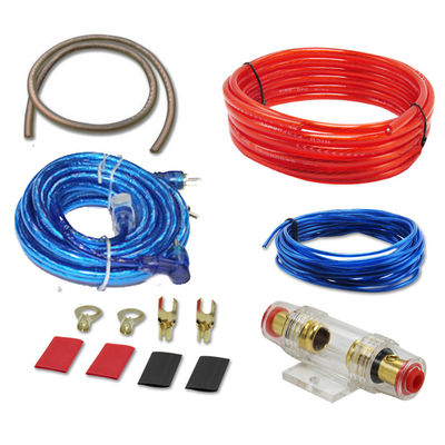 5 medidores de jogo de cabo longo do fio do áudio do amplificador do Subwoofer do poder do carro 8GA com suporte do fusível