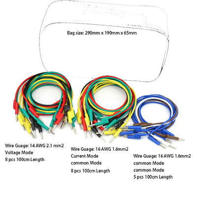 O teste eletrônico da ponta de prova do multímetro conduz o grupo dos Pugs da banana de Kit Spade Lugs Alligator Clips