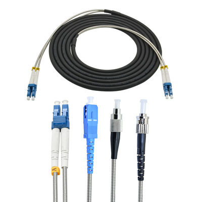 O cabo de fibra ótica blindado exterior com o conector do ST do SC LC de FC montou 30 a 1000 medidores