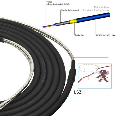O cabo de fibra ótica blindado exterior com o conector do ST do SC LC de FC montou 30 a 1000 medidores