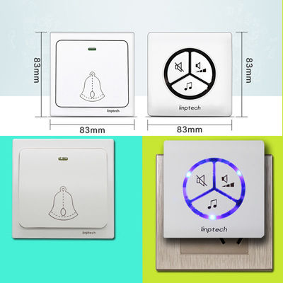 Nenhuma campainha de encaixe impermeável sem fio 85V do botão de interruptor do impulso do soquete de parede de Bell de porta da bateria - C.A. 265V