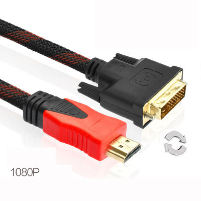 HDMI ao homem completo do apoio de cabo 1080P de DVI 24+1 HDMI ao adaptador de alta velocidade masculino Cabl de DVI-D