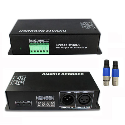 O decodificador de DC12V~24V RGB RGBW 3CH 4CH DMX512 com indicação digital DMX a PWM conduziu o redutor da tira