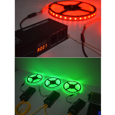 O decodificador de DC12V~24V RGB RGBW 3CH 4CH DMX512 com indicação digital DMX a PWM conduziu o redutor da tira
