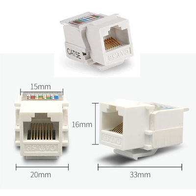 Braçadeira rápida modular portuária dupla de Jack Cat 5E da rede de telefone de RJ11 RJ45 para a tomada de soquete da parede