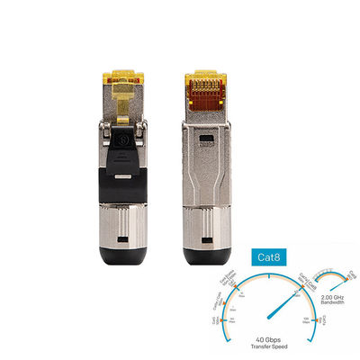 As tomadas modulares Cat8 da rede RJ45 protegeram a alta velocidade dos conectores 8P8C 40 Gbps