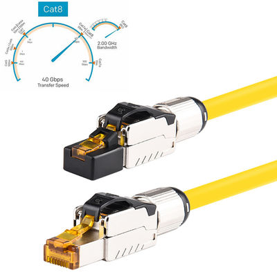 As tomadas modulares Cat8 da rede RJ45 protegeram a alta velocidade dos conectores 8P8C 40 Gbps