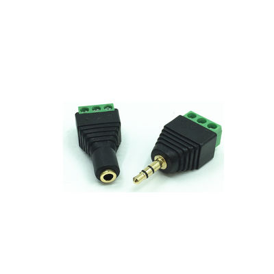 homem audio Jack Female Plug do fones de ouvido 3-Pole estereofônico de 3.5mm para parafusar o adaptador do bloco de terminais