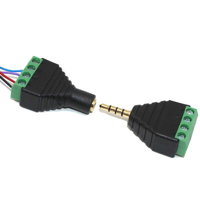 homem audio Jack Female Plug do fones de ouvido 3-Pole estereofônico de 3.5mm para parafusar o adaptador do bloco de terminais