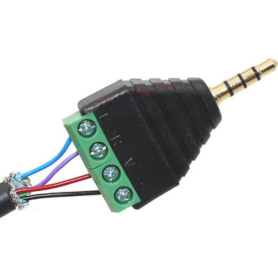 homem audio Jack Female Plug do fones de ouvido 3-Pole estereofônico de 3.5mm para parafusar o adaptador do bloco de terminais