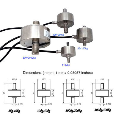 Transdutores pequenos 3kg 5kg 100kg 2000kg do sensor da força da tensão da compressão de Mini Micro Load Cell Miniature