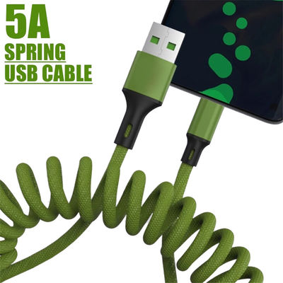 O tipo rápido teclado mecânico de USB do cabo da carga de C 5A bobinou cabo trançado do cabo do carregador dos dados