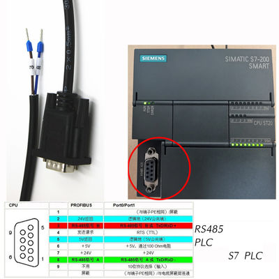 Porta de série do homem DB9 ou do conector fêmea RS485 ao cabo de Exapansion de 2 terminais do pino