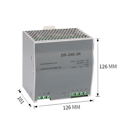 Fonte de alimentação do modo do interruptor do trilho do ruído da saída da C.C. de DR-240-24 240W 24V 10A