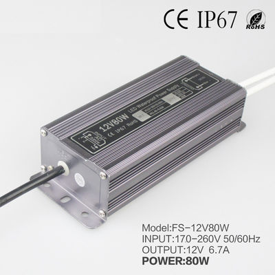 A C.C. 12V 80W que ilumina o motorista impermeável Power Supply IP67 do diodo emissor de luz do transformador entrou o adaptador de AC170-250V para a tira do diodo emissor de luz