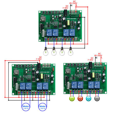 Interruptor esperto do relé de WiFi RF do telefone celular de 4 maneiras com controle de Alexa Google Home Voice Remote das Amazonas