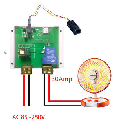 2 das Amazonas espertas do interruptor do relé da maneira 30A WiFi RF jogo de controle remoto de Alexa Google Homekit Temperature Humidity