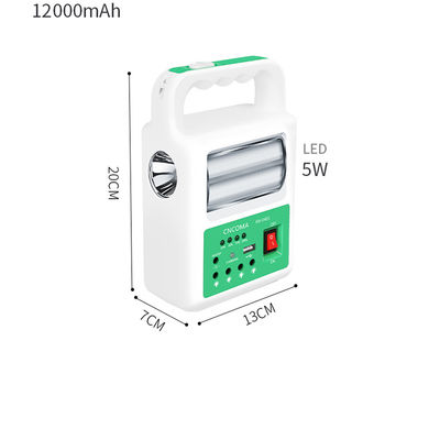 Lâmpada portátil do diodo emissor de luz do painel 2 do banco das energias solares com sistema de iluminação da emergência do carregador de bateria do cabo de USB