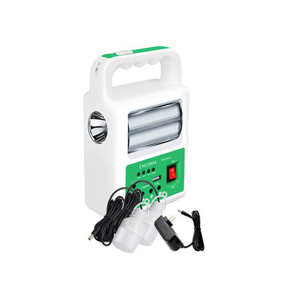 Lâmpada portátil do diodo emissor de luz do painel 2 do banco das energias solares com sistema de iluminação da emergência do carregador de bateria do cabo de USB