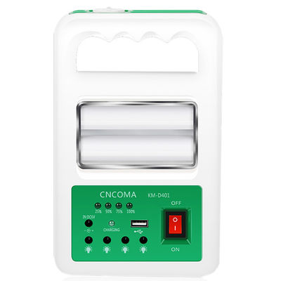 Lâmpada portátil do diodo emissor de luz do painel 2 do banco das energias solares com sistema de iluminação da emergência do carregador de bateria do cabo de USB