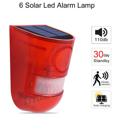 Lâmpada vermelha do alarme solar do sensor de movimento que adverte a luz sadia impermeável para o armazém da exploração agrícola do jardim