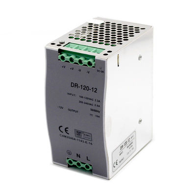 Fonte de alimentação do modo do interruptor do trilho do ruído da saída da C.C. de DR-120-12 120W 12V 10A