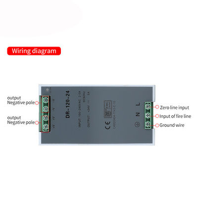 Fonte de alimentação do modo do interruptor do trilho do ruído da saída da C.C. de DR-120-12 120W 12V 10A