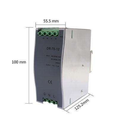 Fonte de alimentação do modo do interruptor do trilho do ruído da saída da C.C. de DR-75-12 75W 12V 6.3A