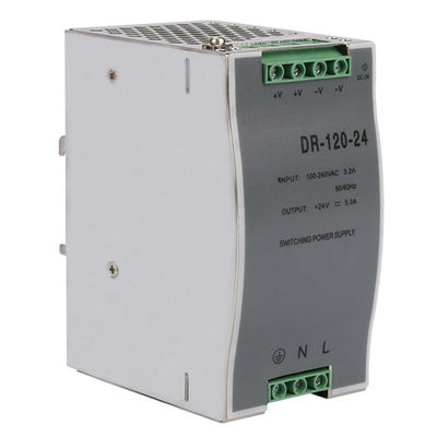 Fonte de alimentação do modo do interruptor do trilho do ruído da saída da C.C. de DR-120-24 75W 24V 5A