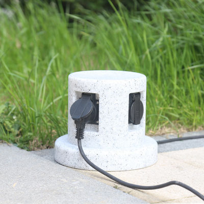 Plástico de polietileno de mármore da imitação exterior da tomada de soquetes da corrente elétrica do gramado da Em-terra do jardim