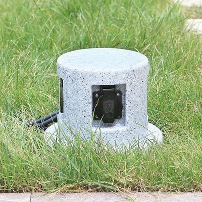 Plástico de polietileno de mármore da imitação exterior da tomada de soquetes da corrente elétrica do gramado da Em-terra do jardim