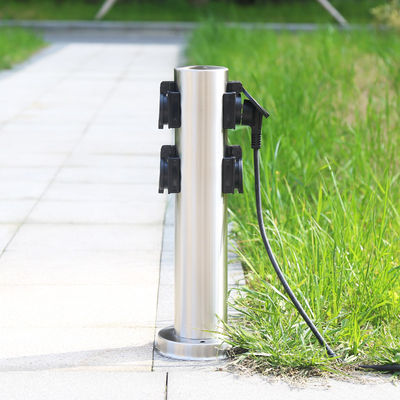 Soquetes de energia elétrica de aço inoxidável preto Jardim exterior Saída de energia de gramado em solo