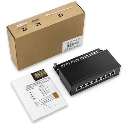 8 divisor portuário da caixa de distribuidor do distribuidor de cabo do painel de remendo Cat6 da montagem RJ45 da parede de Pacthpanel UTP