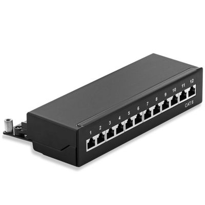 12 divisor portuário da caixa de distribuidor do distribuidor de cabo do painel de remendo Cat6 da montagem RJ45 da parede de Pacthpanel UTP