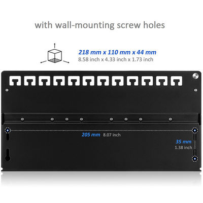 12 divisor portuário da caixa de distribuidor do distribuidor de cabo do painel de remendo Cat6 da montagem RJ45 da parede de Pacthpanel UTP