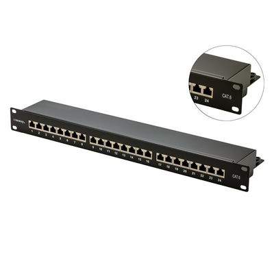 24 polegadas Rackmount portuárias x 1U do painel de remendo Cat6 de Pacthpanel UTP RJ45 19