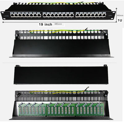 24 polegadas Rackmount portuárias x 1U do painel de remendo Cat6 de Pacthpanel UTP RJ45 19