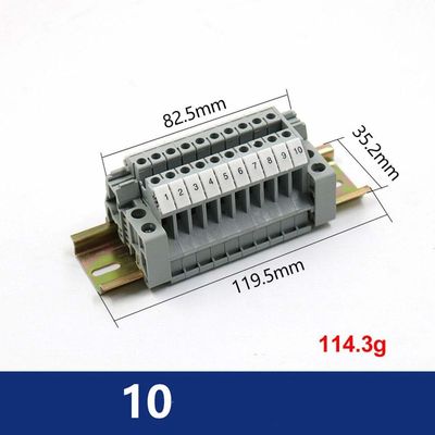 Caixa de junção de distribuição de alumínio à prova d'água de 3 vias com blocos de terminais ferroviários PT2.5 Din 120*120*82mm