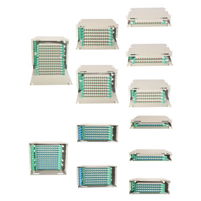 Conector do ST do SC LC de ODF FC unidade do quadro de distribuição da fibra ótica da montagem em rack de 19 polegadas que desliza a gaveta 1U 2U 3U