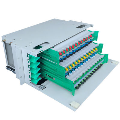 Conector do ST do SC LC de ODF FC unidade do quadro de distribuição da fibra ótica da montagem em rack de 19 polegadas que desliza a gaveta 1U 2U 3U