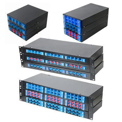4 8 12 24 portos 19&quot; parede ou montagem em rack ótica da caixa de junção do conector do ST do SC LC da fibra FC
