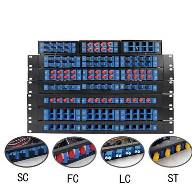 4 8 12 24 portos 19&quot; parede ou montagem em rack ótica da caixa de junção do conector do ST do SC LC da fibra FC